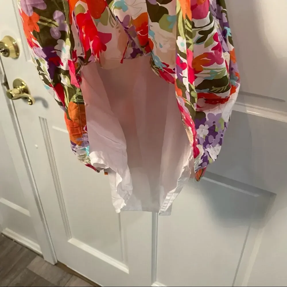 Gymboree Girls Tropical Flower Ruffle Halter Dress Size 8 colorful dopamine